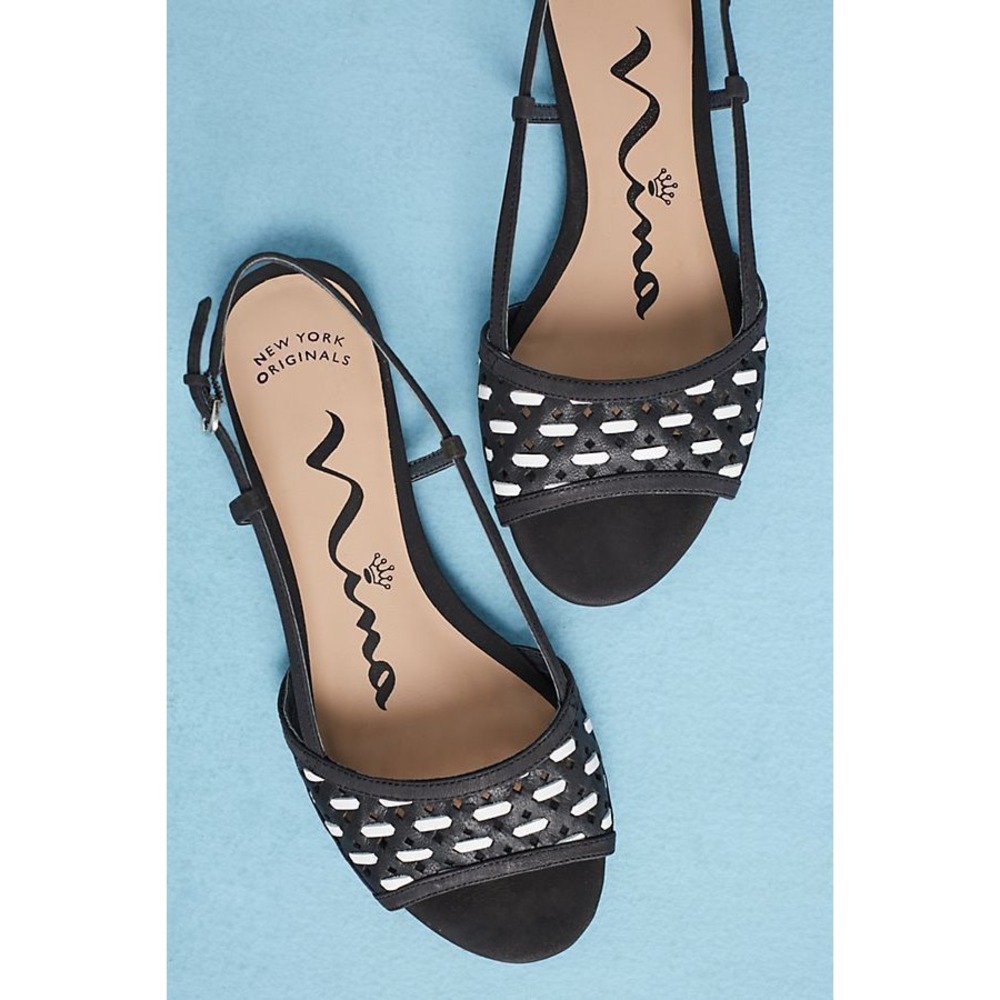 NEW $128 ANTHROPOLOGIE NINA ORIGINALS SEREANA 6.5 BLACK LEATHER shoes